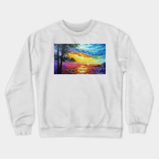 Sailboat at sunset Crewneck Sweatshirt